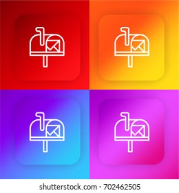 Mailbox four color gradient app icon set