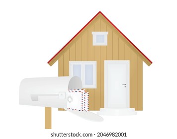 Mailbox in front of home. vector