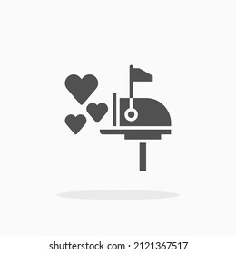 Mailbox-Glyphsymbol. Kann für digitale Produkte, Präsentationen, Print-Design und mehr verwendet werden.
