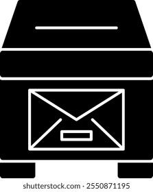 Design de ícone de vetor de glifo de caixa de correio
