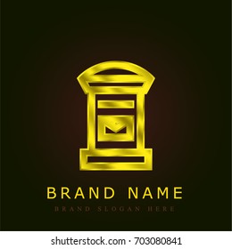 Mailbox golden metallic logo