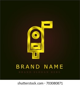 Mailbox golden metallic logo