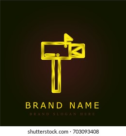 Mailbox golden metallic logo