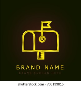 Mailbox golden metallic logo