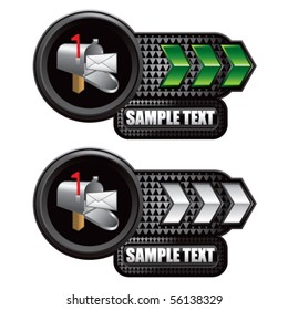 mailbox green and white arrow nameplates