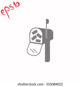 Mailbox  grey icon.
