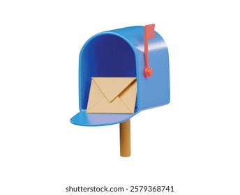  Mailbox icon 3d rendering illustration