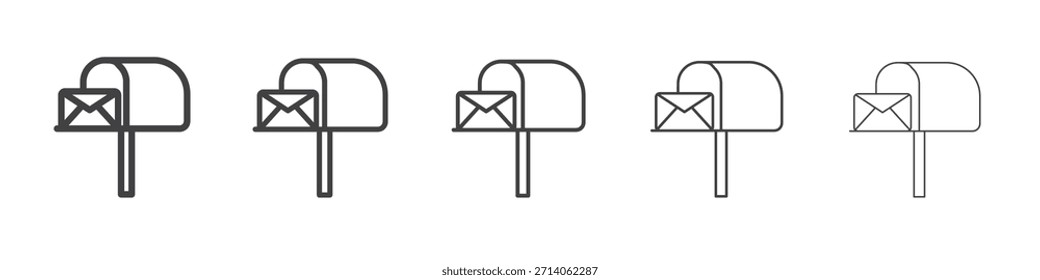 Design de ícone de caixa de correio, logotipo, aplicativo, interface do usuário. Ilustração vetorial, EPS
