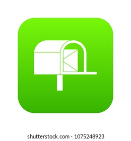 Mailbox icon digital green for any design isolated on white vector illustration