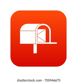 Mailbox icon digital red for any design isolated on white vector illustration