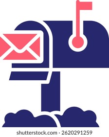 Mailbox Icon Fill Vector Illustration