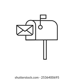 Mailbox icon Flat art illustration in outline