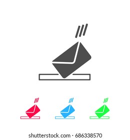 Mailbox icon flat. Color pictogram on white background. Vector illustration symbol and bonus icons