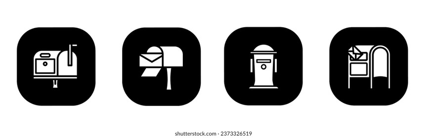 Mailbox icon in flat. A mailbox design. Stock vector.