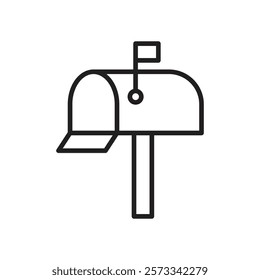 Mailbox icon Flat fill set collection