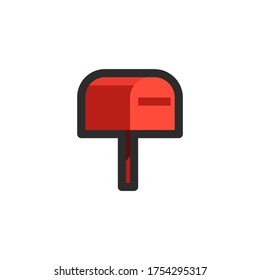 Mailbox Icon Flat Illustration Logo Vector
