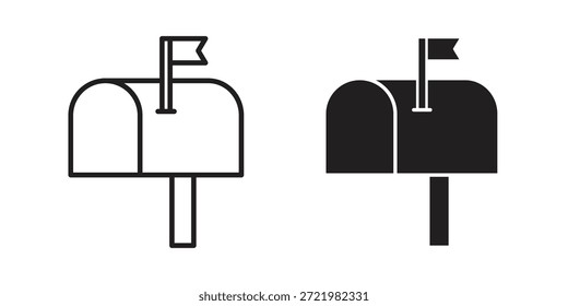 Icono de buzón icono plano simple. Versión Liner - Vector de stock.