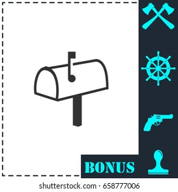 Mailbox icon flat. Simple vector symbol and bonus icon