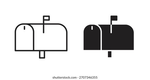 Icono de buzón. Colección de estilo plano y de trazo. símbolo simple