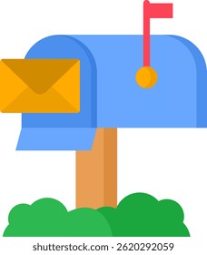 Icono de buzón Ilustración vectorial plana