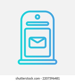 Mailbox icon in gradient style about communication, use for website mobile app presentation