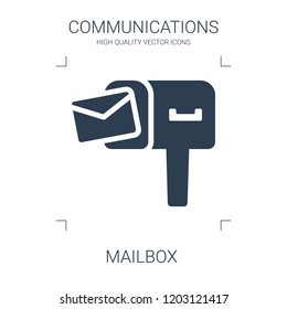 mailbox icon. high quality filled mailbox icon on white background. from communications collection flat trendy vector mailbox symbol. use for web and mobile