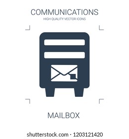 mailbox icon. high quality filled mailbox icon on white background. from communications collection flat trendy vector mailbox symbol. use for web and mobile
