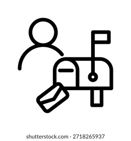 Modelo de design de vetor de ilustração de ícone de caixa de correio