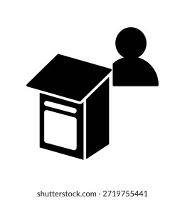Modelo de design de vetor de ilustração de ícone de caixa de correio