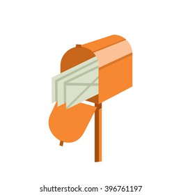 Mailbox icon. Mailbox isolated background. Concept mail, receive e-mail, send letter, mail delivery. Mailbox vector illustration.