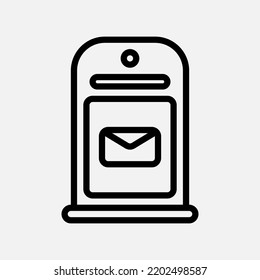 Mailbox icon in line style about communication, use for website mobile app presentation