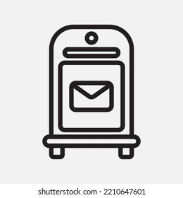 Mailbox icon in line style about email, use for website mobile app presentation