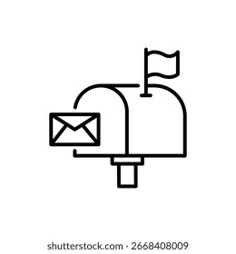 Ícone de caixa de correio, ícone de estilo de linha ilustração vetorial, Adequado para site, aplicativo móvel, impressão, apresentação, infográfico e qualquer outro projeto.