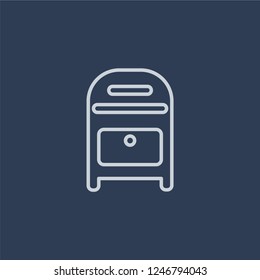 Mailbox icon. Mailbox linear design concept from Communication collection. Simple element vector illustration on dark blue background.