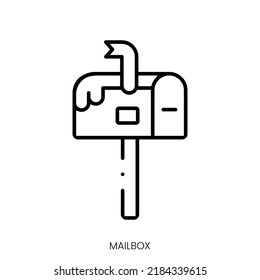 icono de buzón de correo. Signo de estilo lineal aislado en fondo blanco. Ilustración del vector