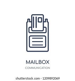 Mailbox icon. Mailbox linear symbol design from Communication collection. Simple outline element vector illustration on white background.