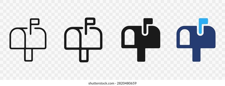 Mailbox icon. Mail delivery symbol. Simple pictogram for postal service, home address, correspondence, message delivery, residential mail and contact information.