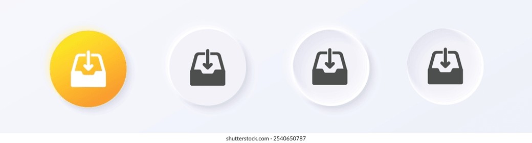 Mailbox icon. Neumorphism round style button design vector