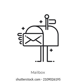 Mailbox icon. Outline style icon design isolated on white background