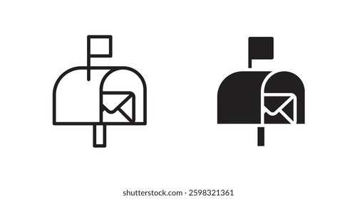Mailbox icon outlined icon vector collection.
