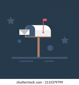 Mailbox icon in a professional look on a dark background