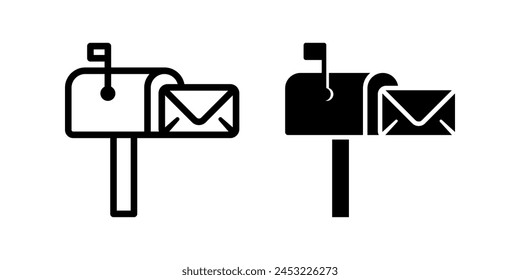 Mailbox icon set. flat illustration of vector icon