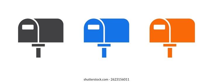Postfachsymbolsatz einzeln auf weißem Hintergrund