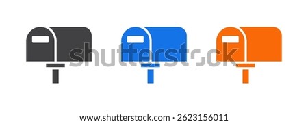Mailbox  icon set isolated on white background