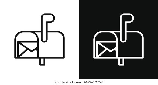 Mailbox Icon Set. Post Mail Inbox Symbol in Vector Format.