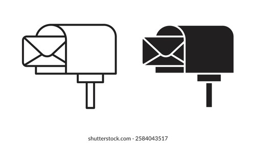 Mailbox icon set in thin line. vector illustrations for web