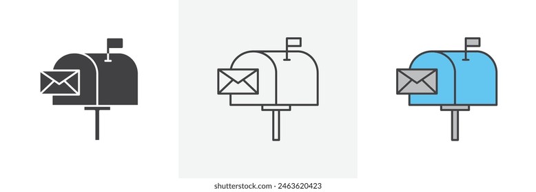 Mailbox Icon Set. Vector Icons for Post and Inbox.