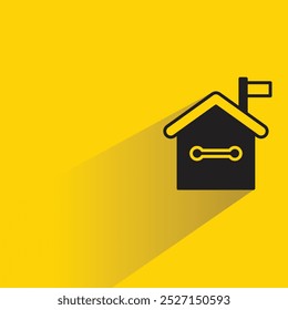 Icono de buzón con sombra sobre fondo amarillo