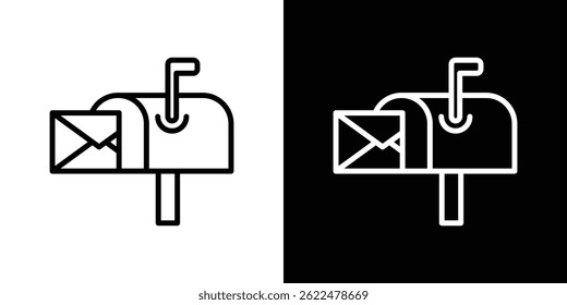 Mailbox icon shape graphic simple plain clipart symbol. thin line outline art