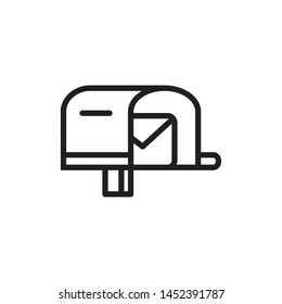 Mailbox icon. Mailbox sign or button isolated - vector ilustration.